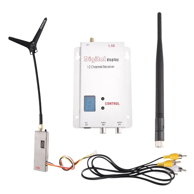ABOU-For FPV Video Transmitter Receiver 1.5G 2W For FPV VTX+ 1.5G VRX Kit 12CH 2000Mw For FPV Long Range RC Drone