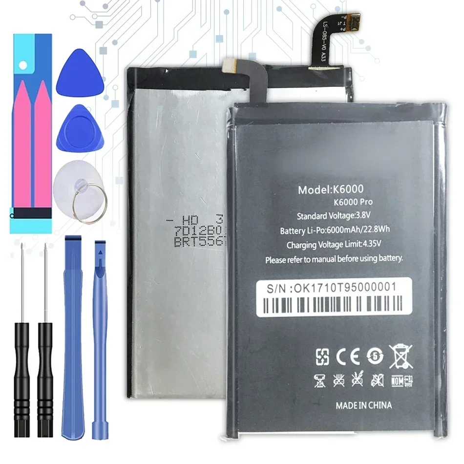 New  IST K6000 Pro Mobile Phone Battery For Oukitel K6000 K6000Pro Real 6000mAh  Replacement Battery