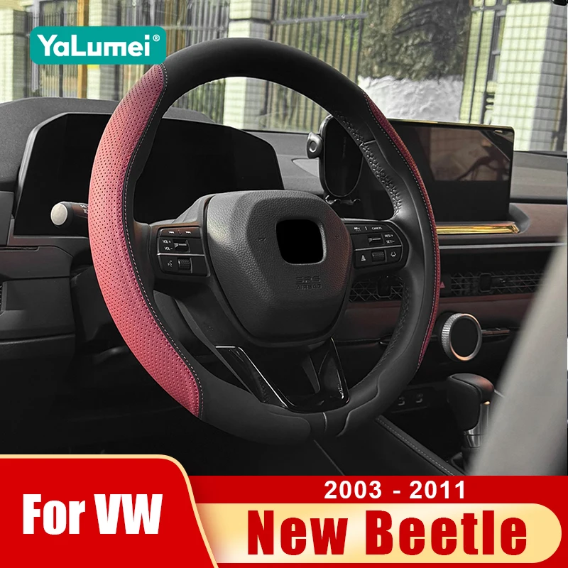 

For Volkswagen VW New Beetle 2003 2004 2005 2006 2007 2008 2009 2010 2011 Car Steering Wheel Cover Nappa Leather Accessories