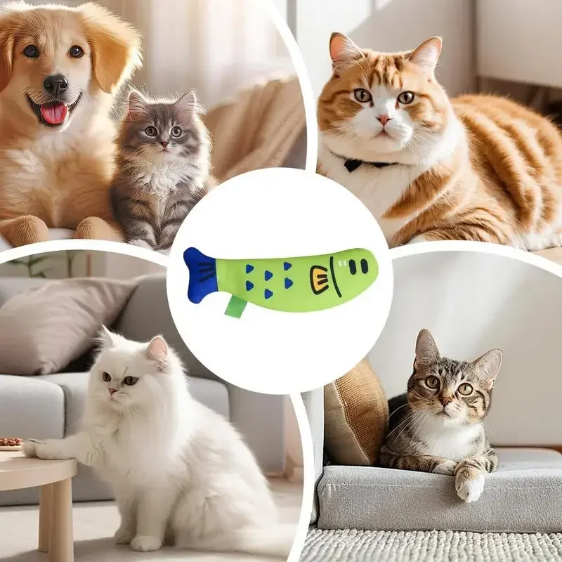 Juguete interactivo para masticar con forma de pez para gatos, juguete de lino para masticar, juego estimulante, juguete suave para arrugas, artefacto para gatos