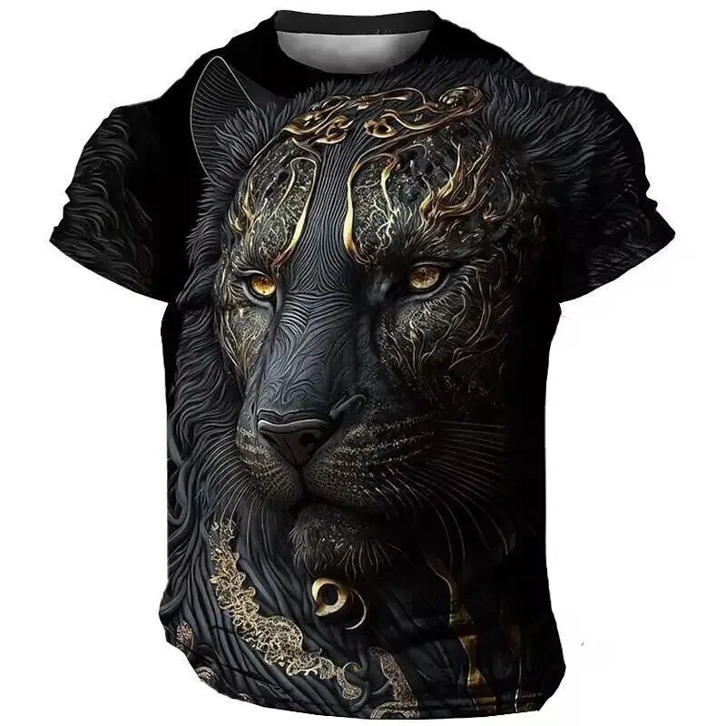 

Domineering Lion 3D Print Men's T Shirts Summer Casual t shirt Animal Pattern Top Harajuku Man Short Sleeve Oversized Streetwear