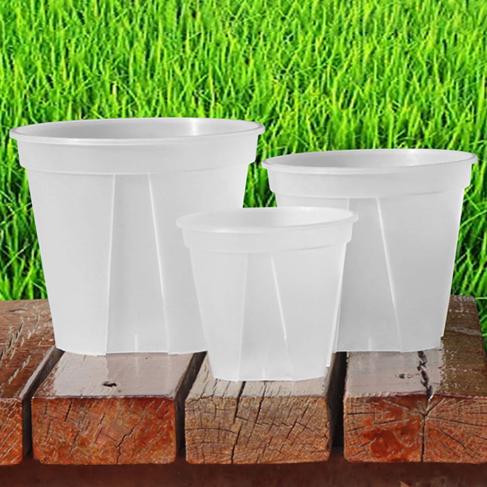 Root Control Transparent Flower Pots With Tray Plastic Plant Pots Breathable Nursery Pots For Planting Orchids Garden Supplies