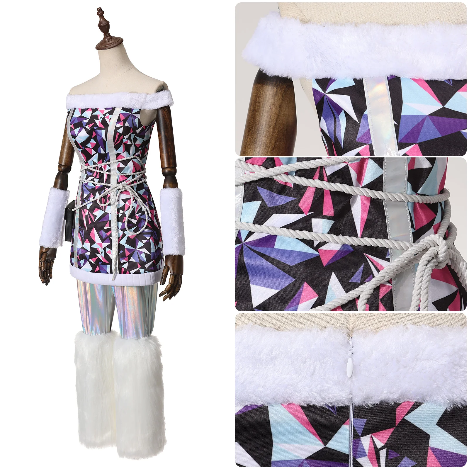 Abbey Bominable تأثيري حلي أنيمي المرأة أفخم فستان السراويل مجموعة كاملة اكسسوارات زي مدرسي حفلة الهالوين الزي