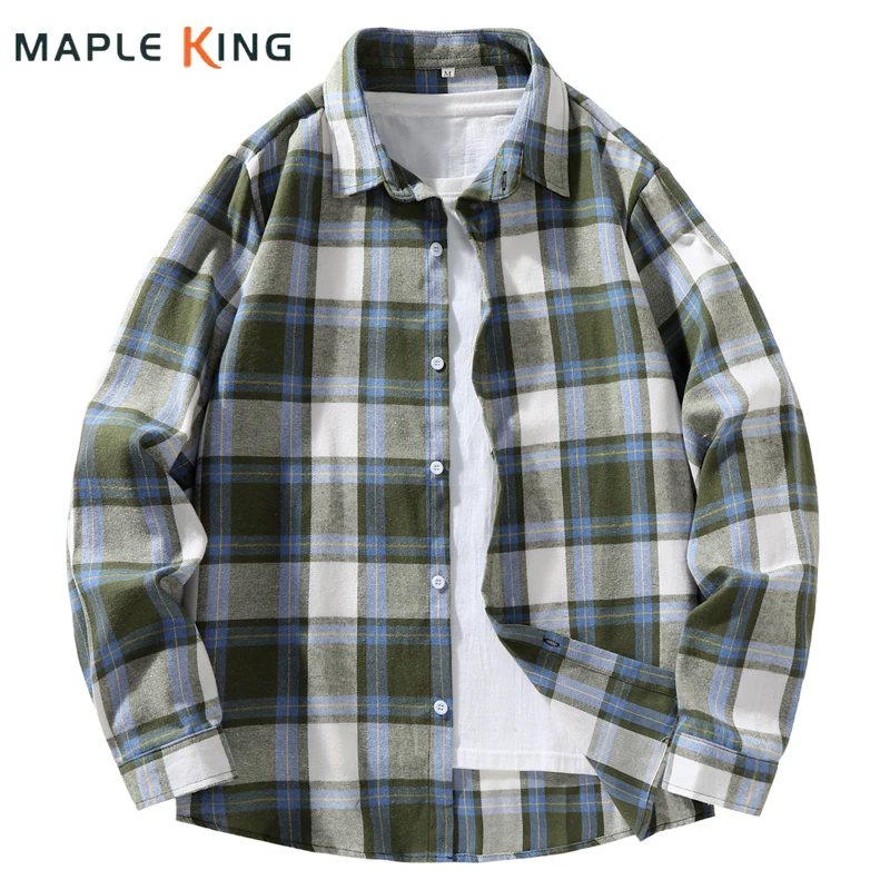 

Винтажные клетчатые рубашки для мужчин, одежда Camisa Hombre Elegante 2025 года, повседневные деловые топы с длинными рукавами для мужчин, свободные кардиганы, рубашка