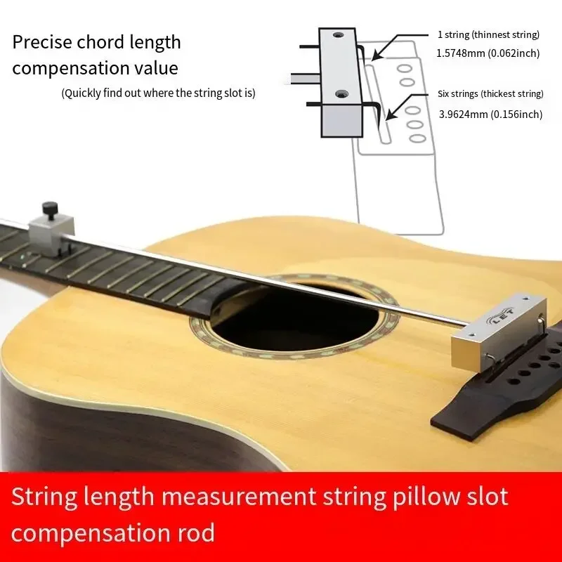 

Folk Guitar String Length Measurement Compensation Slide Rod String Nut Groove Measurement String Length Calibration Ruler