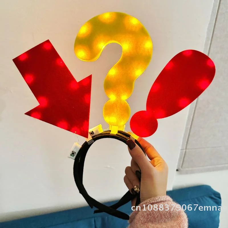 Unique Arrow Light Headband Funny Question Mark Hair Band Ch