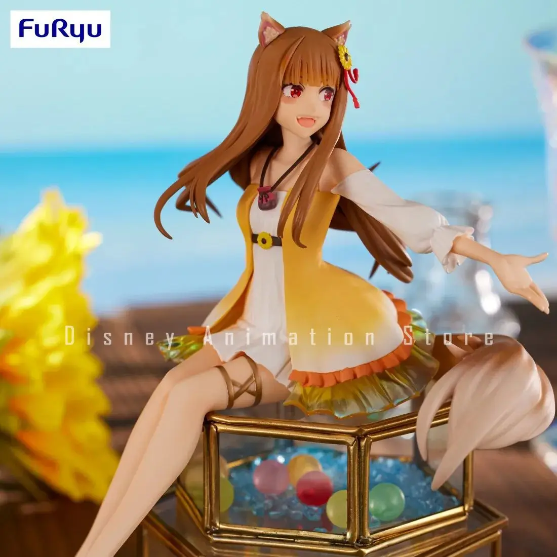 in stock 100% Original Furyu Noodle Stopper Merchant Meets the Wise Wolf Holo Himawari PVC Action Figure Model Doll Toys Hobby