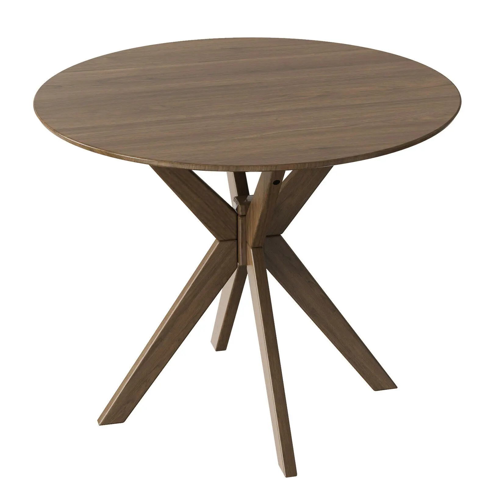 Modern Round Wood Dining Table 35” W/ Solid Wood Legs& Base for Home, Office