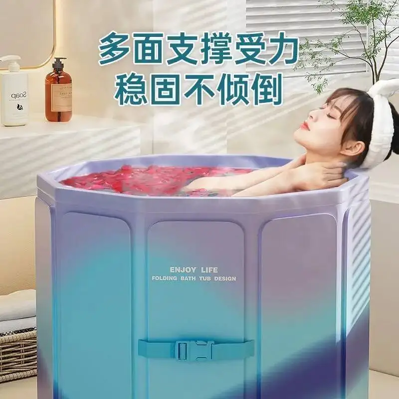 

Thickened Portable Folding Bath Bucket Bathtub Large Capacity Bathroom Ice Bath Winter Shower Bathing Artifact Free Installation