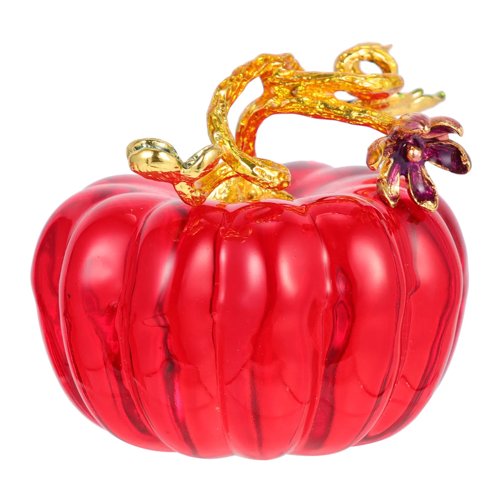 

Glass Pumpkin Decor Crystal Craft Desktop Adornment Living Room Bedroom Coffee Shop Photography Prop Unique Design