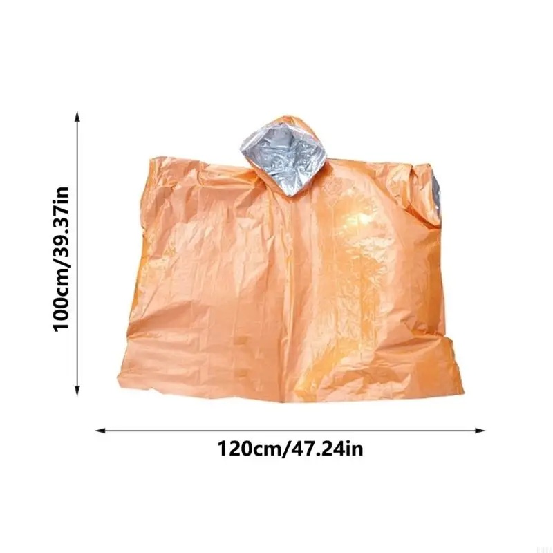 F3MA impermeabile e avvolgibile sopravvivenza poncho Rain cappo