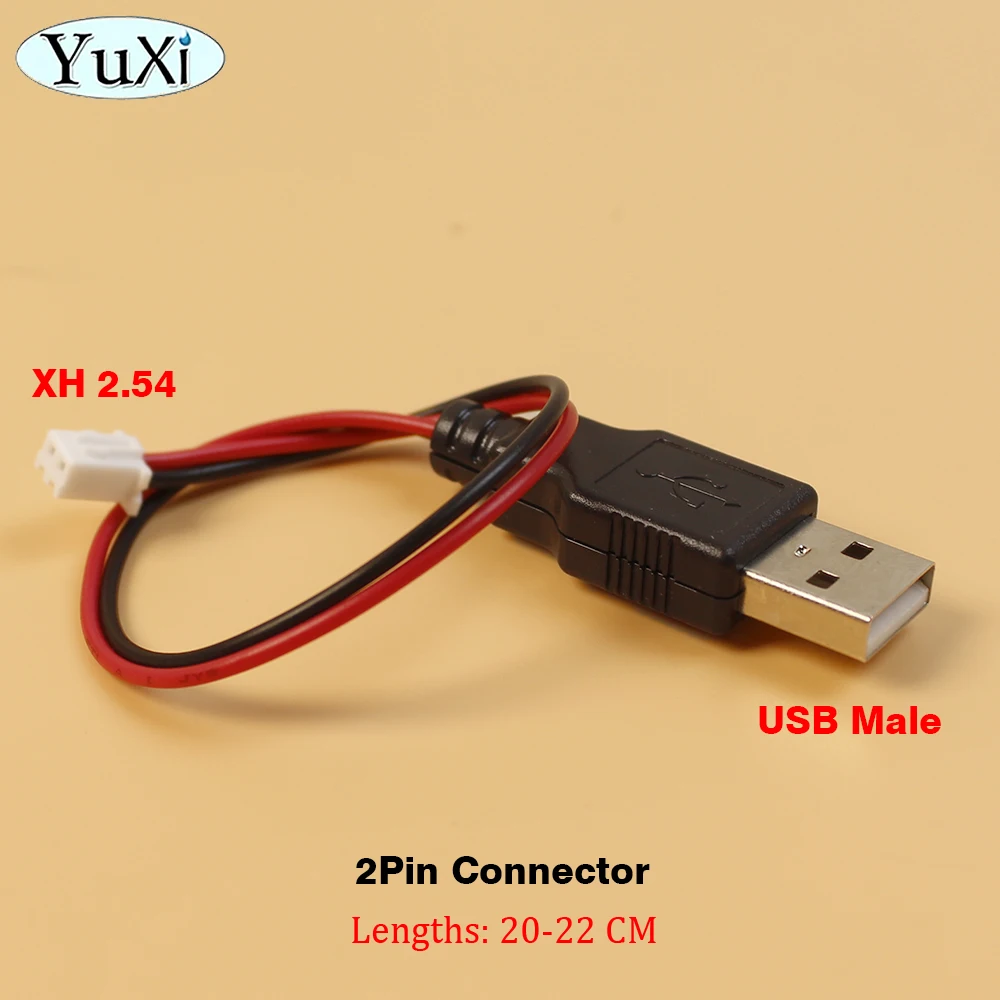 1Piece USB Male Female to XH 2.54 2Pin Terminal Wire 2P Power Supply Core Cable USB Socket to XH2.54 Terminal Adapter Connector