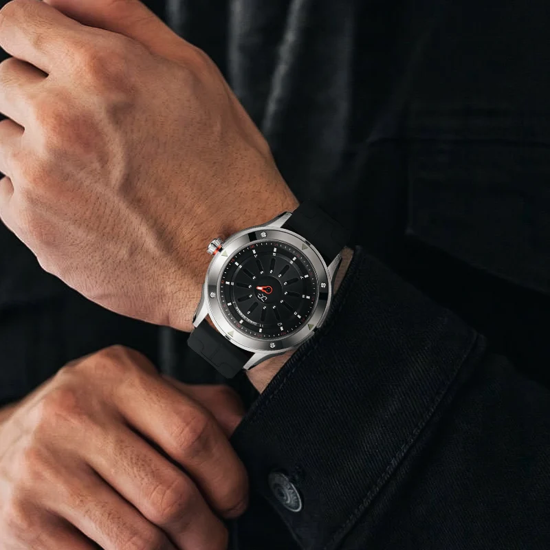 ساعة دانيال جورمان كوارتز مغناطيسية يابانية VX32E زجاج معدني سيليكون حزام أسود شامبانيا ذهبي أخضر مينا 2026 #2