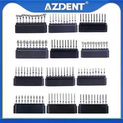 Azdent-Fraises dentaires diamantées, plusieurs modèles, boîte de rangement noire en option adaptée à la pièce à main dentaire à grande vitesse, 1 boîte