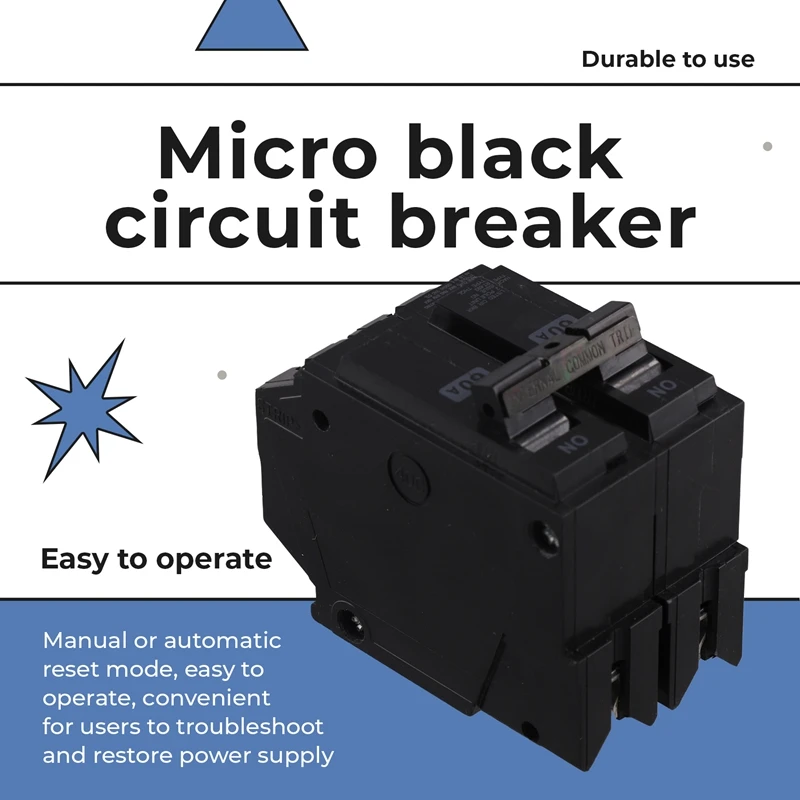 Electrical 60A 2 Pole HO Circuit Breaker,US Standard Miniature Black Circuit Breaker 120/240V US Plug