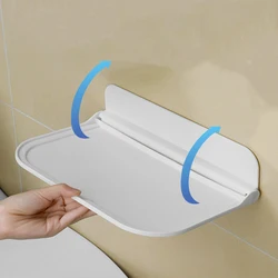 Estante plegable montado en la pared para ahorro de espacio, estante de almacenamiento plegable, soporte para teléfono sin perforaciones, enrutador Wifi, bandeja de almacenamiento, organizador para el hogar