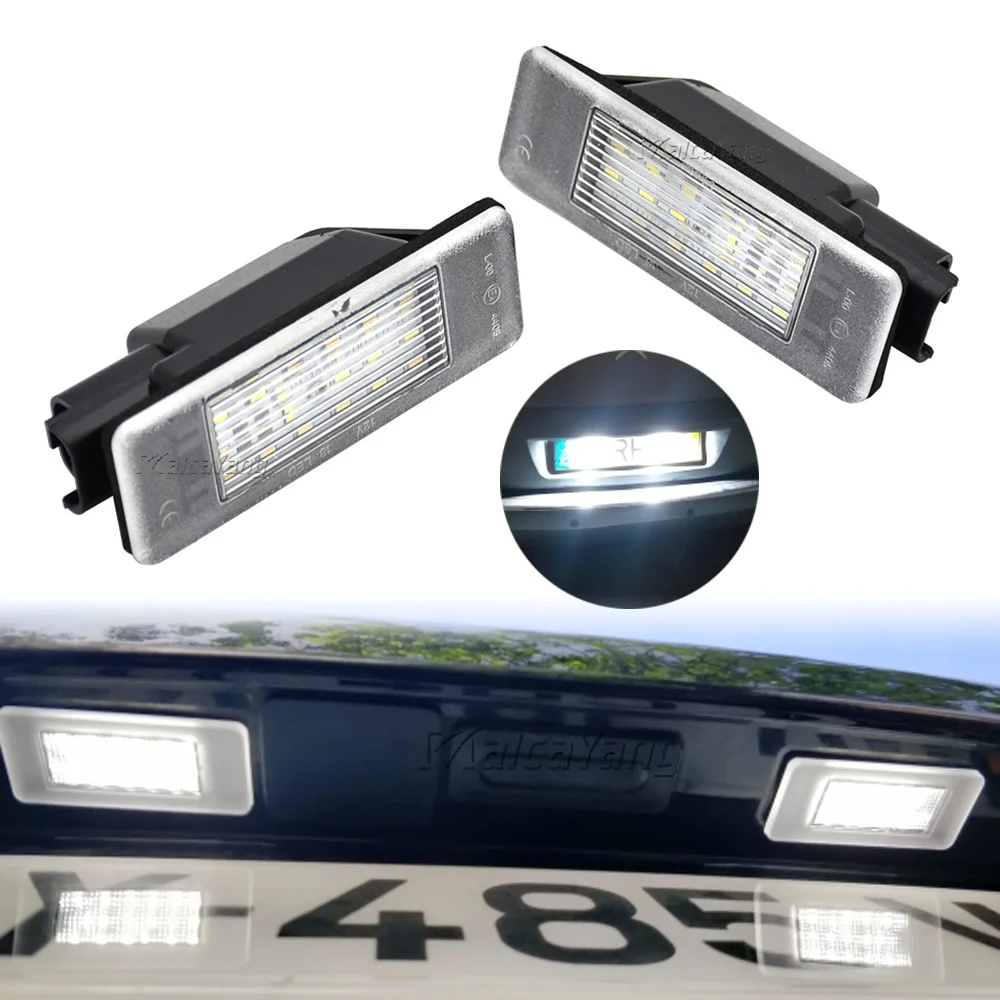 2pcs LED License Plate Lights Lamp FOR Peugeot 106 207CC 308 406 508 807 Expert Citroen Berlingo C2 DS3 Jumpy 6340.F0