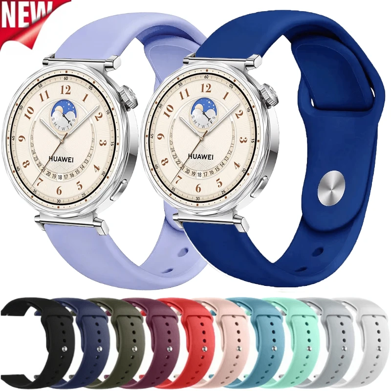 Спортивный силиконовый ремешок 18 мм 22 мм для Huawei Watch GT5-4 41 мм GT5 Pro 42 мм Браслет-браслет для Huawei Watch GT5/5 Pro 46 мм Ремень