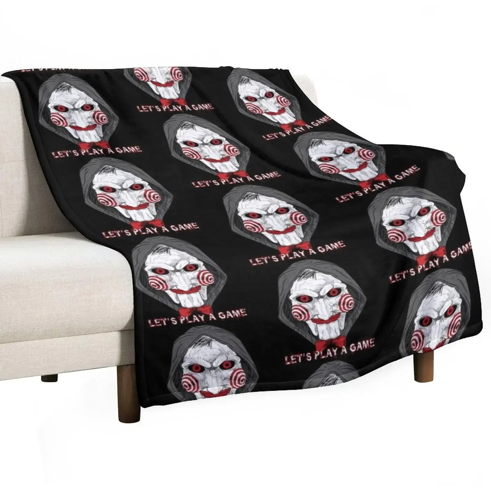 SAW Movie fan art Throw Blanket Vintage Plaid on the sofa Thermal Personalized Gift Blankets