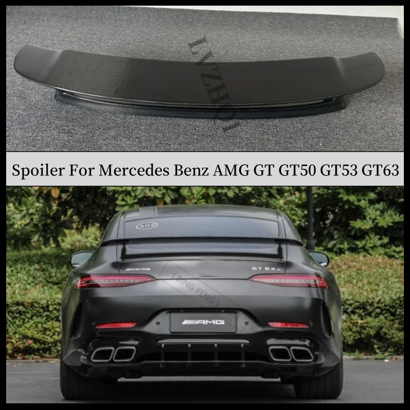 Real Carbon Fiber FRP Primer Spoiler For Mercedes Benz AMG GT GT50 GT53 GT63 4-Door 2018-2024 Rear Wing Trunk Lip Kit Splitter