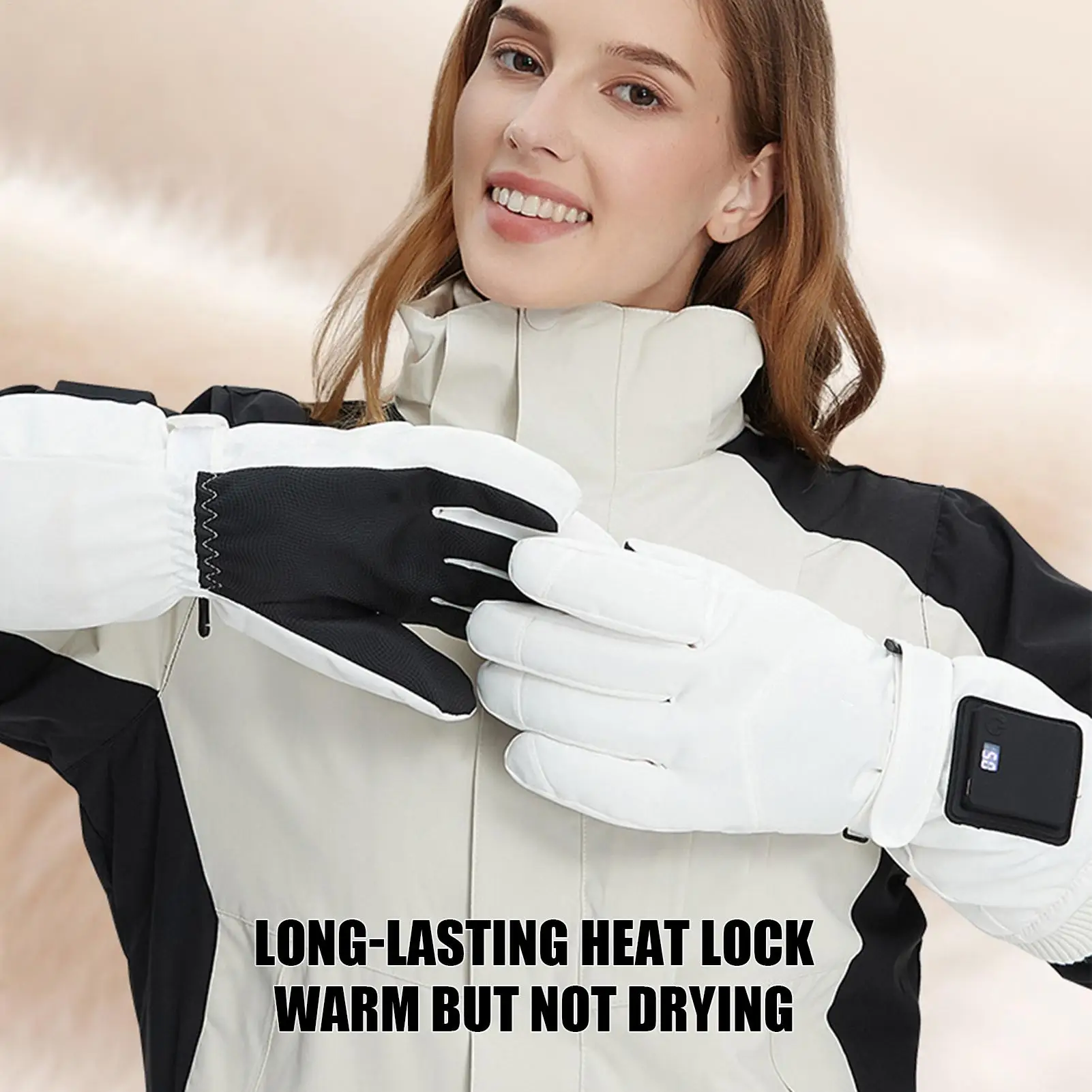 

Перчатки с электрическим подогревом, 1 пара дышащих ветрозащитных перчаток с USB-разъемом и подогревом для зимы, катания на лыжах, велоспорт, пеший туризм, рыбалка