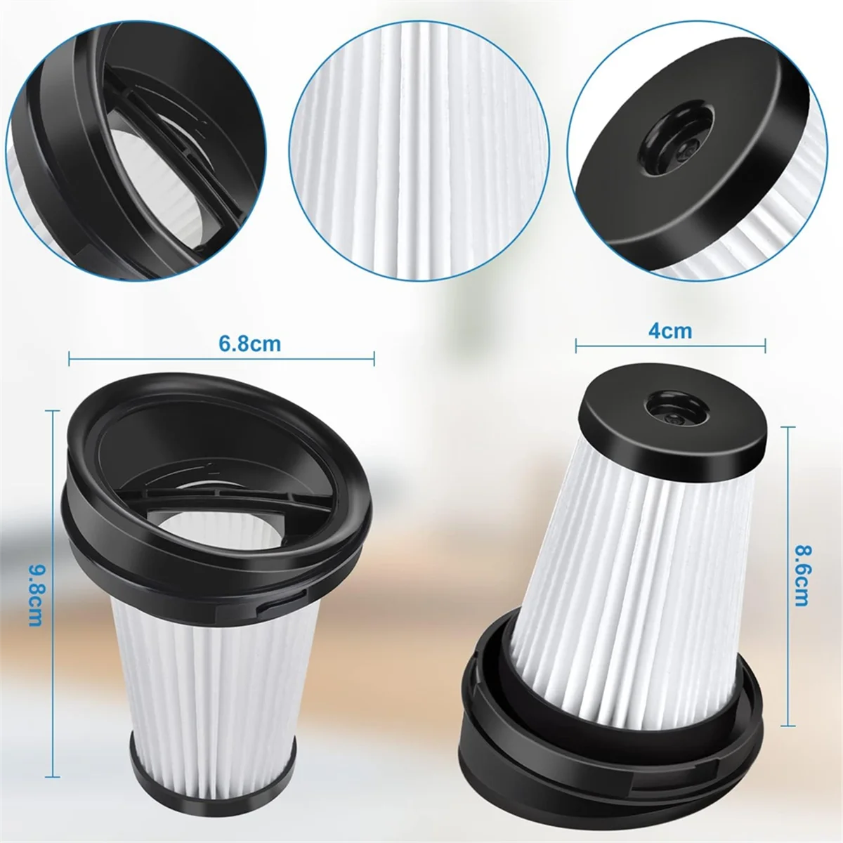 FZFZ Replacement Filters for VCH9829 VCH9832 VCH9630 VCH9631 VCH9632 2 in 1 Cordless and Handheld Vacuum Cleaner