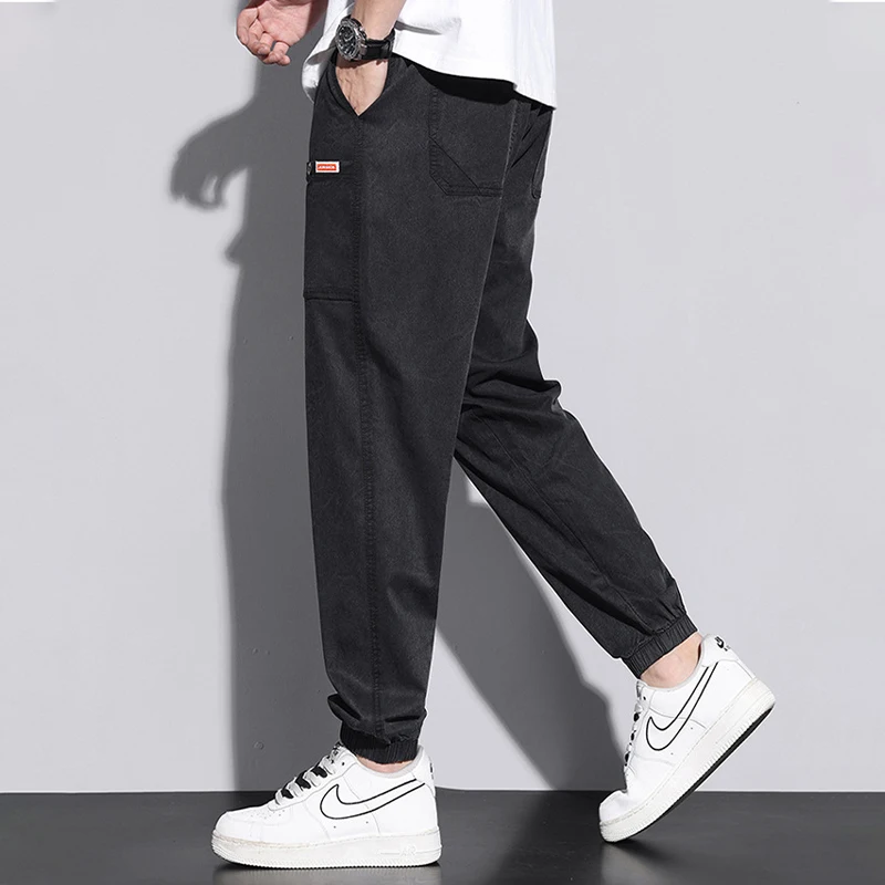 Jeans Men 2023 Spring Summer Tide Brand Boy\'s Jeans Men\'s Cotton Loose Trend Korean Version Trousers Black Harem Pants