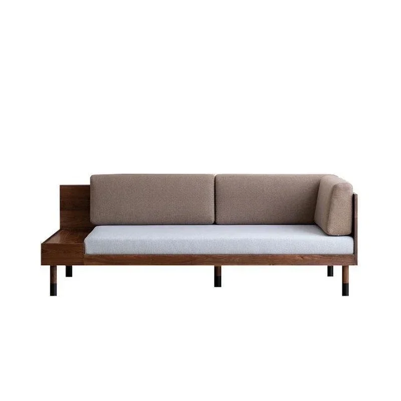 

Nordic solid wood black walnut integrated sofa living room simple modern large sofa