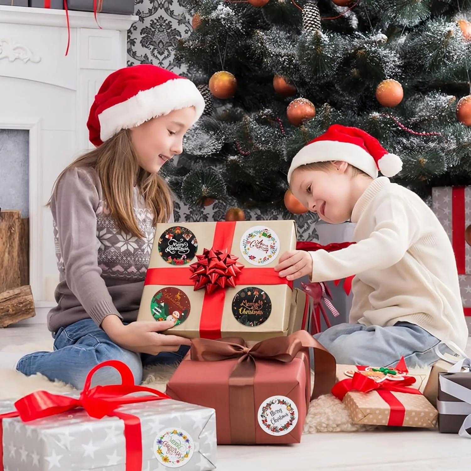 Autocollant adhésif de la série bonhomme de neige, décoration du jour de Noël, cadeau attro, 50-500 pièces