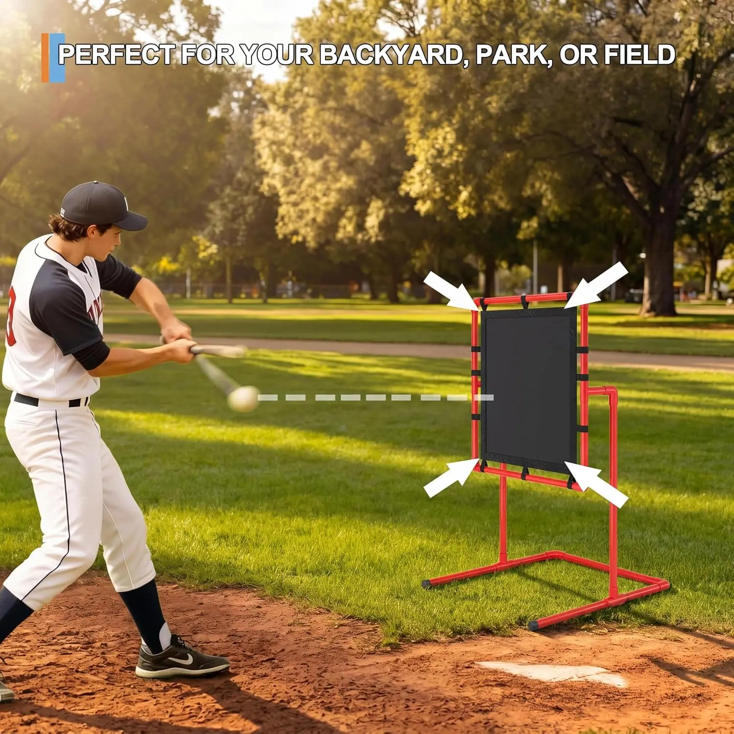 Baseball Strike Target Net with Hit Zone Baseball Pitching Accuracy Trainer Quick Setup Training Net, Compatible with Blitzball and Standard Baseball, Durable Practice Net for Team Outdoor Training Equipment
