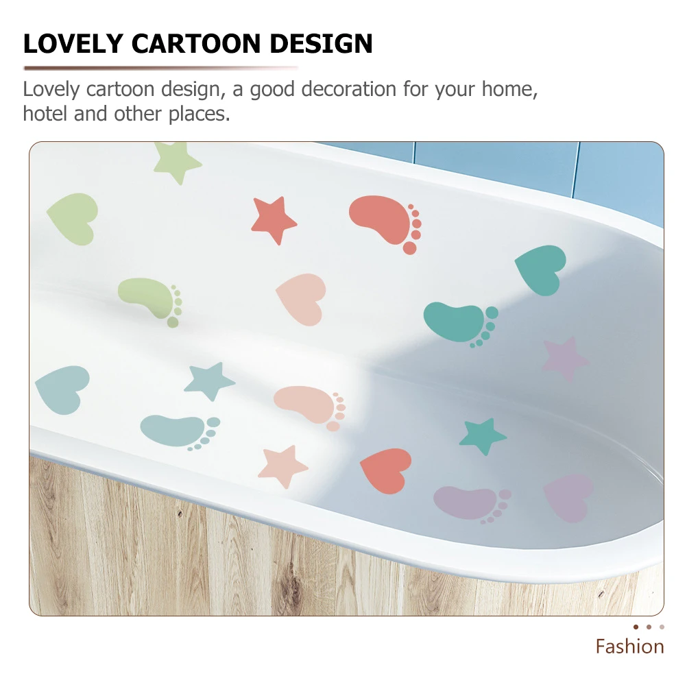 

6 Sheets Non Slip Bathtub Stickers Shower Floor Grip Decals Toddler Bathroom Decor Dust Water Resistant Easy Remove