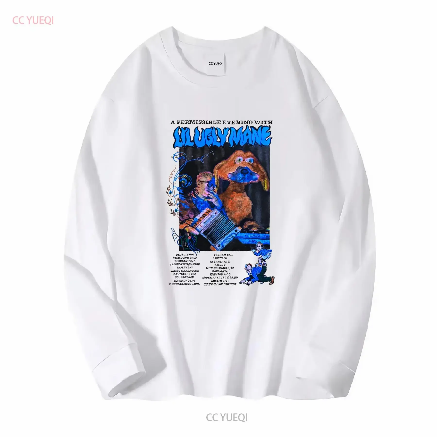 LIL UGLY MANE A Permissible Evening 2023 Tour T shirt Size 2XL Bird Enemy vintage Washed Unisex graphic Casual Stretched
