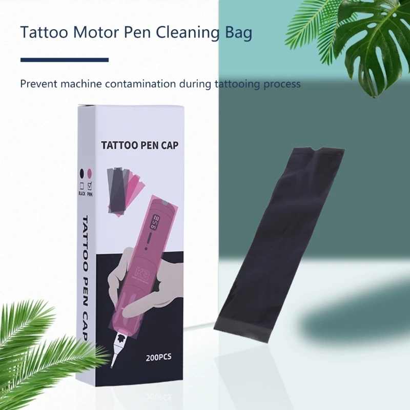 Disposable TattooPen Bags Cartridge TattooMachine Cover Sleeves PMU Supplies Clip Cord Cover Filter Pen 200x Drop Shipping