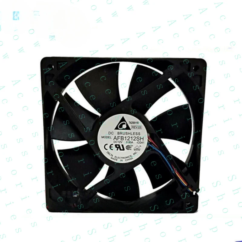 PP+ FOR Delta AFB1212SH Axial fan DC 12V 0.8A 120*120*25MM 4pin Server cooling fan