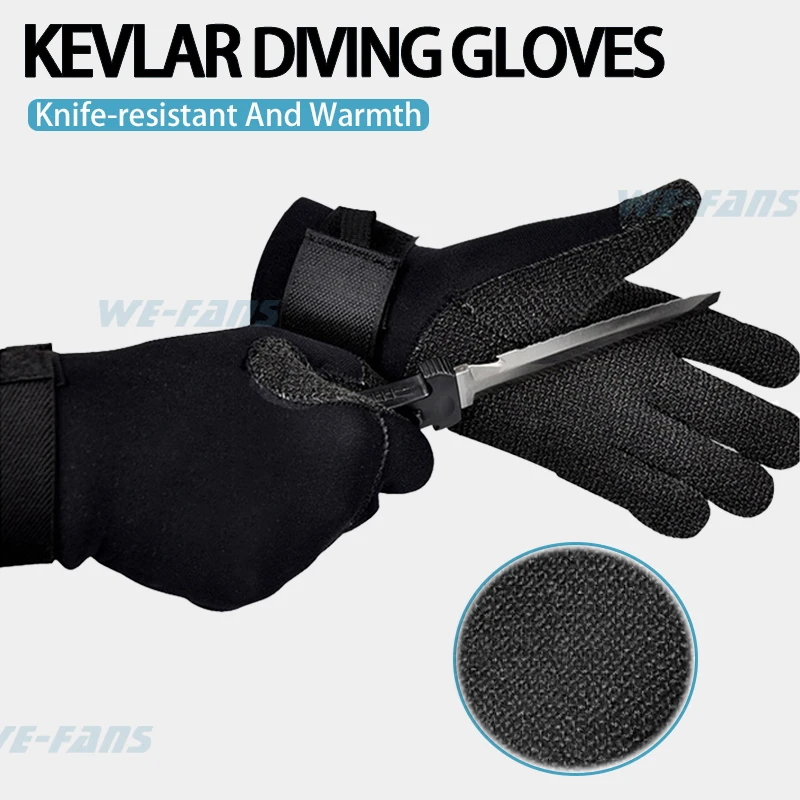 

5MM Kevlar Diving Gloves Cut Resistant for Snorkeling Underwater Hunting Non-slip Spearfishing Equipment Neoprene Diving Gloves