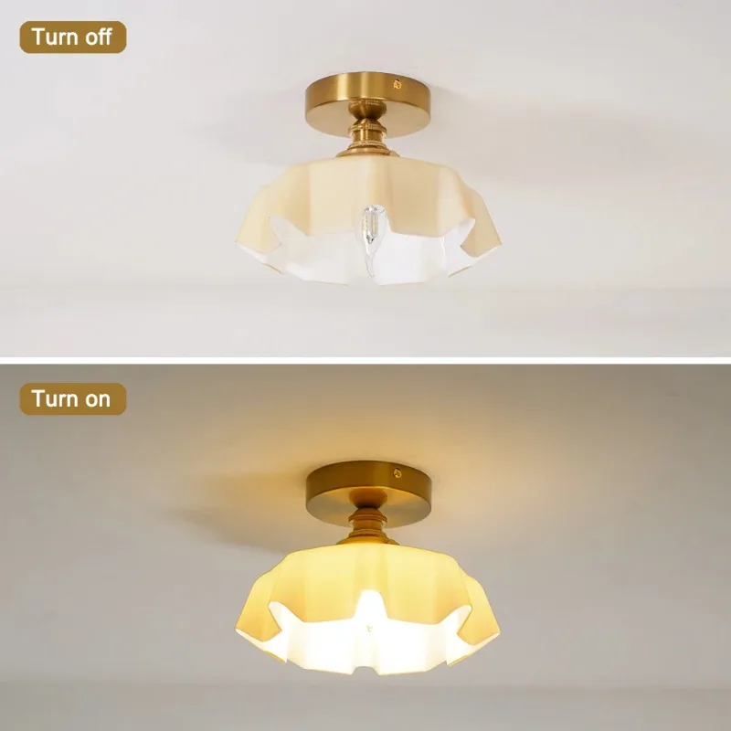 Contemporary Colorful Flowers Lamp Shade Pendant Lights Dining Room Table Kitchen Bedroom Bedside Glass LED Hanging Lamp Fixture