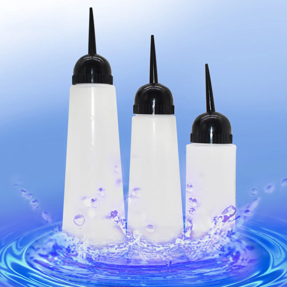 5 pçs 120ml lavagem para colorir shampoo garrafa recarregável salão de beleza recipiente de tintura de cabelo ponta oblíqua à prova de vazamento anti deslizamento design tintura de cabelo