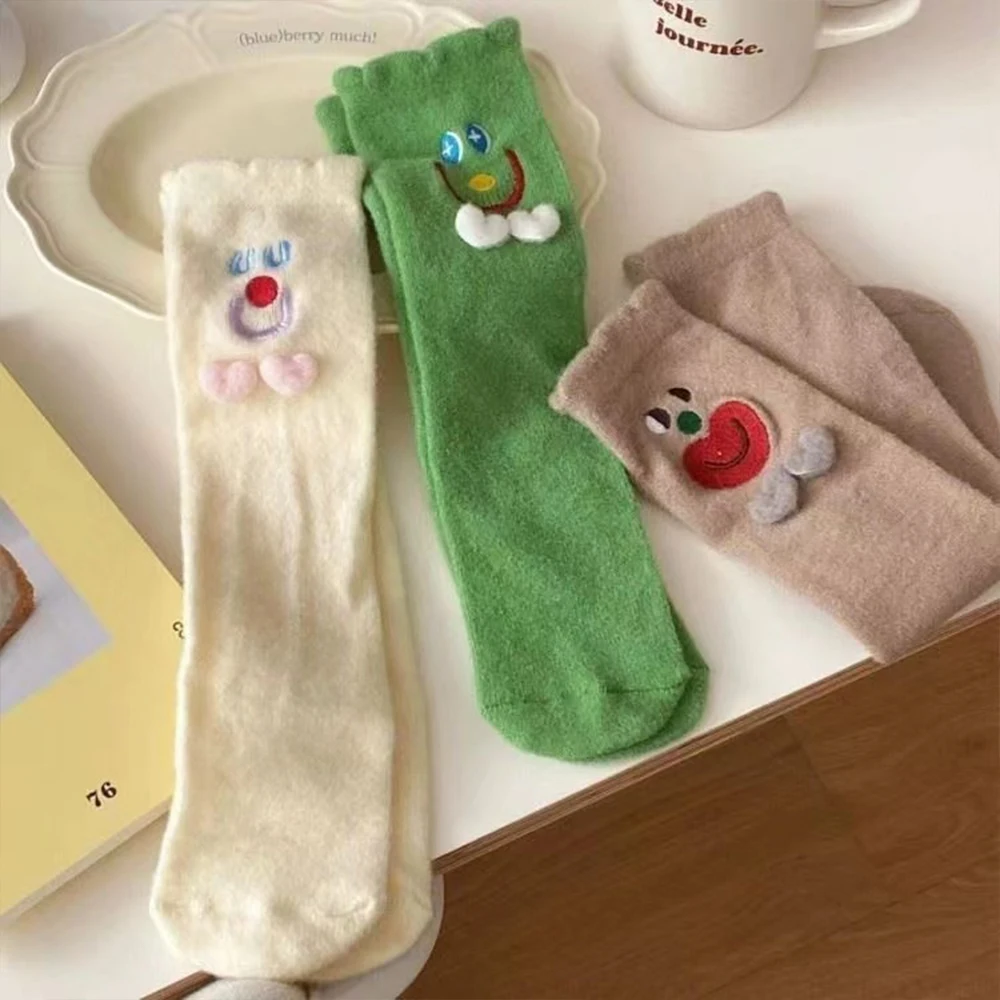 4Pair Fashion Funny Creative Socks For Women Cartoon High Cotton Keep Warm Couples Socks Celebrity Set Thermal Socks