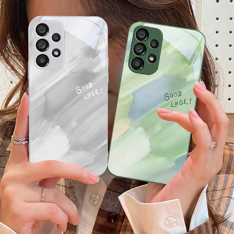 Little Fresh Watercolor For Samsung Galaxy S10 4G S20 11E 30 S21 21 22 S24 Fe Pro S23 S25 Ultra 5G S9 Tempered Glass Phone Case