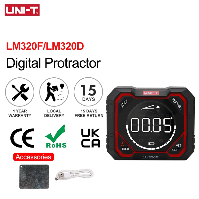 

UNI-T Angle Meter LM320F LM320D Magnetic Inclinometer Digital Protractor LM320A Angle Finder Bevel Box Angle Measurement Tool