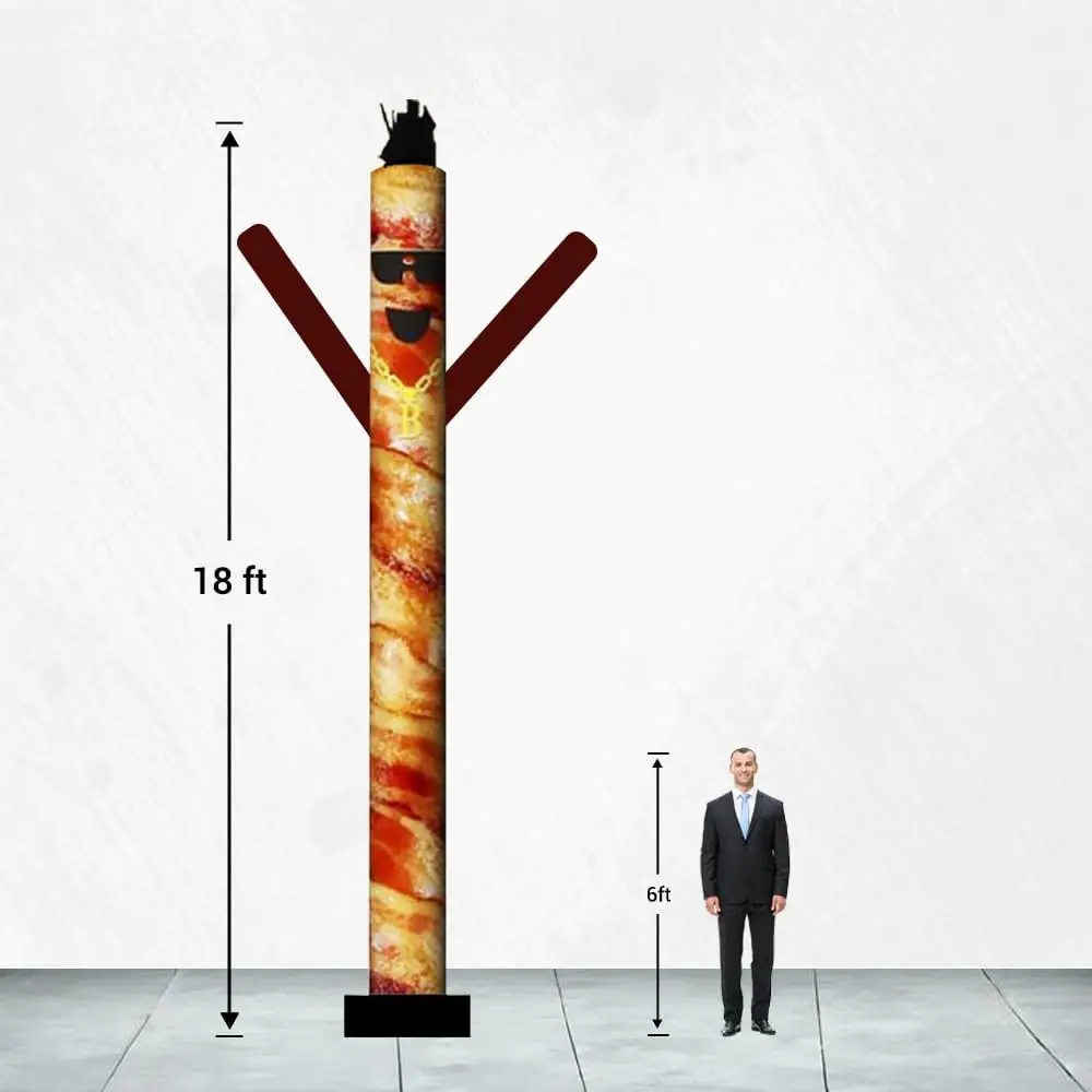 1Pcs 18ft Tall Bacon Air Inflatable Tube Man Dancer - Outdoor Advertising Attention-Grabber （Blower Not Included）