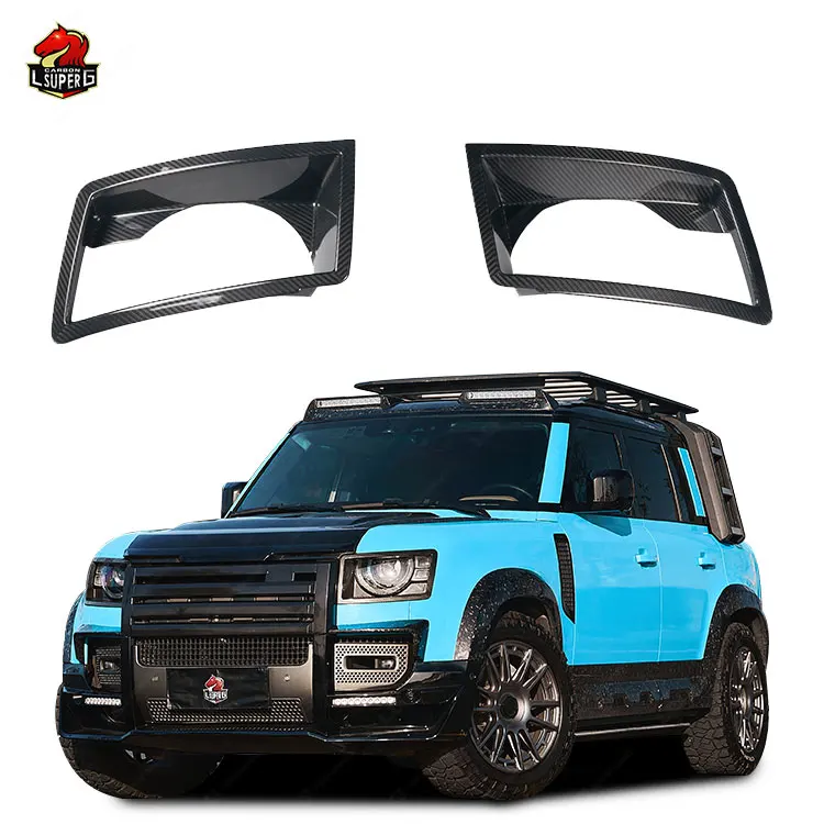

Dry Carbon Fiber Spare Parts Headlight Lampshade Frame For Land Rover Defender