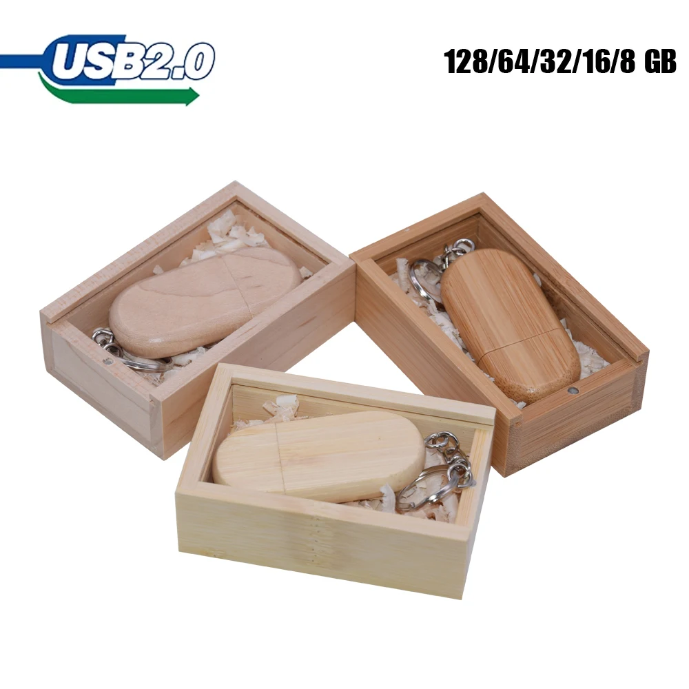 50pcs/lot Wooden USB 2.0 Flash Drive for Wedding Gift 2.0 4gb 8gb Pendrive 64gb 16gb 32gb Memory Stick U Disk Free Custom Logo