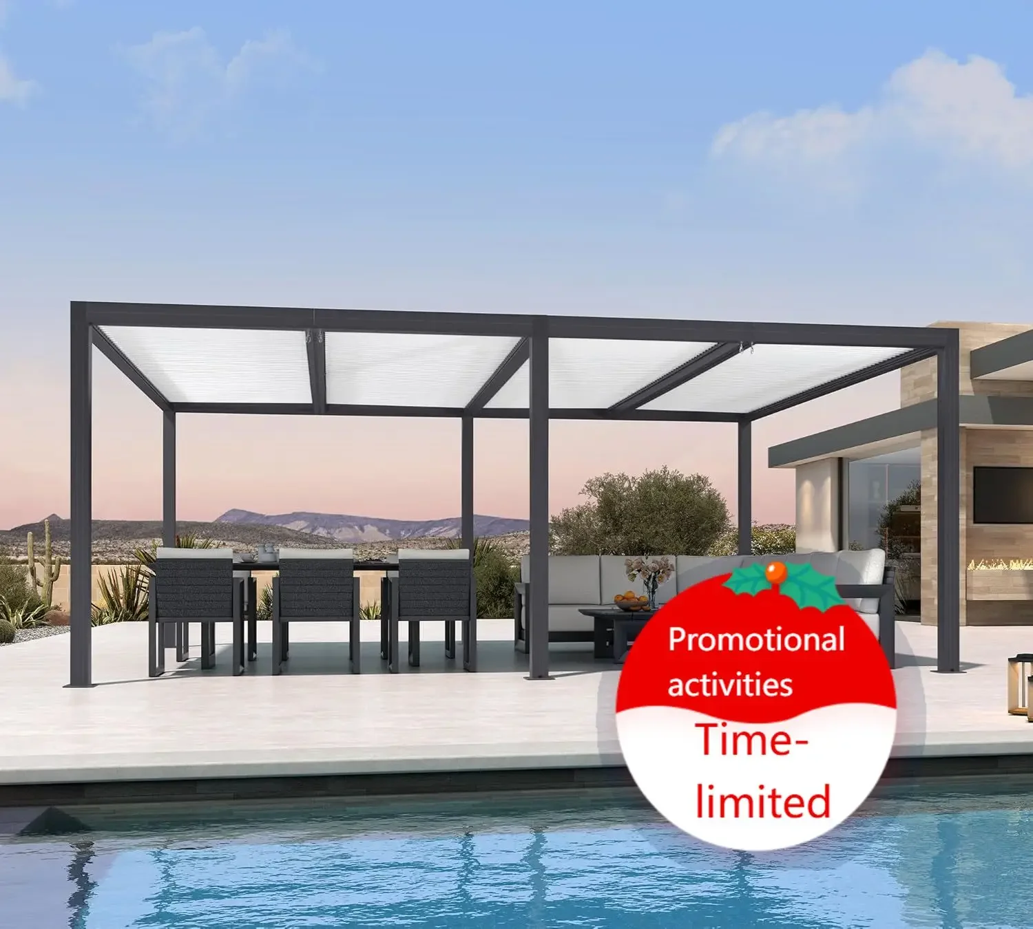 Louvered Pergola 14' x 20' Patio Aluminum Pergola with Hidden Drainage System and White Adjustable Sun Shade Roof Heavy Duty Out