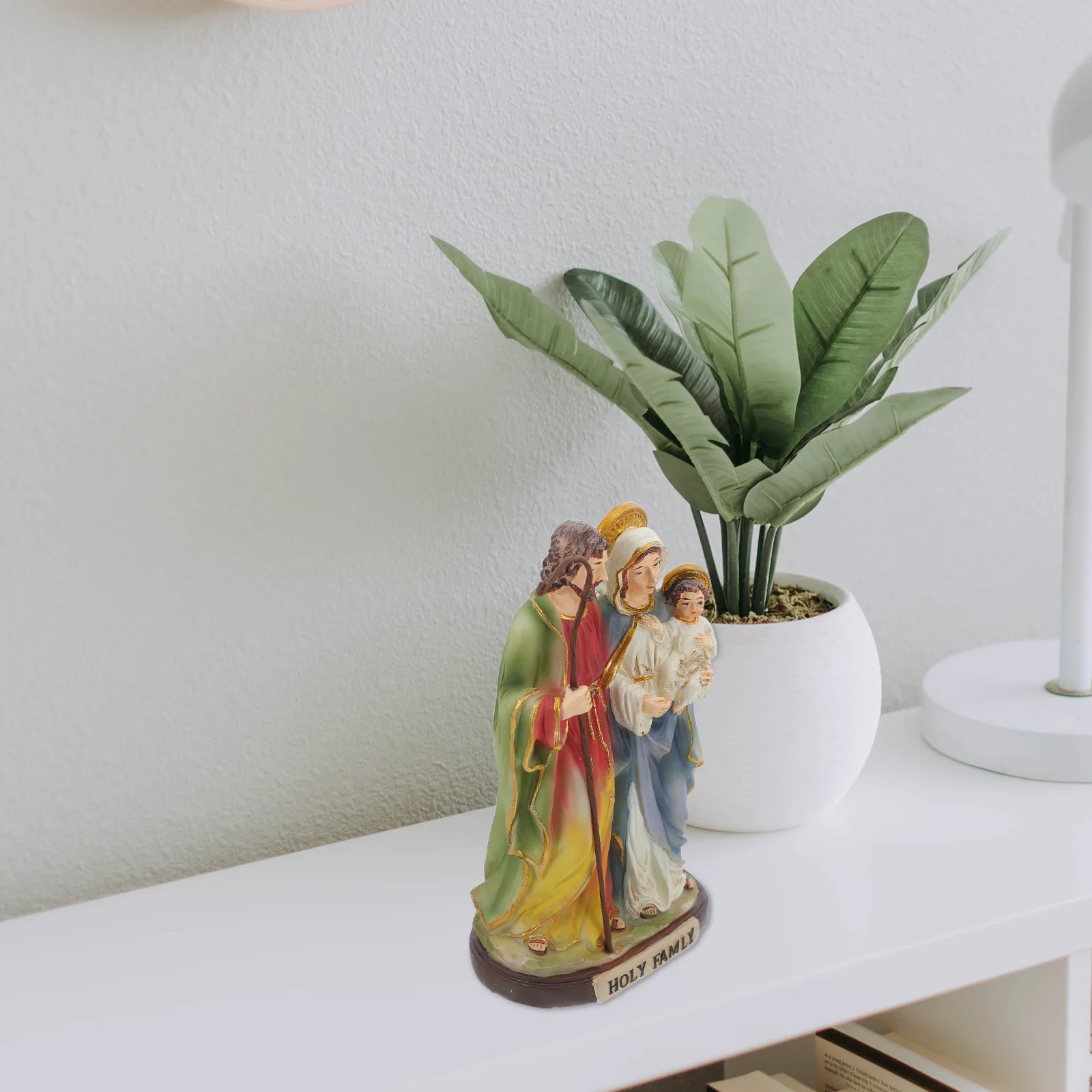 

Statue Virgin Mary Jesus Resin Sculpture Religious Ornament Home Room Church Decoration Religious