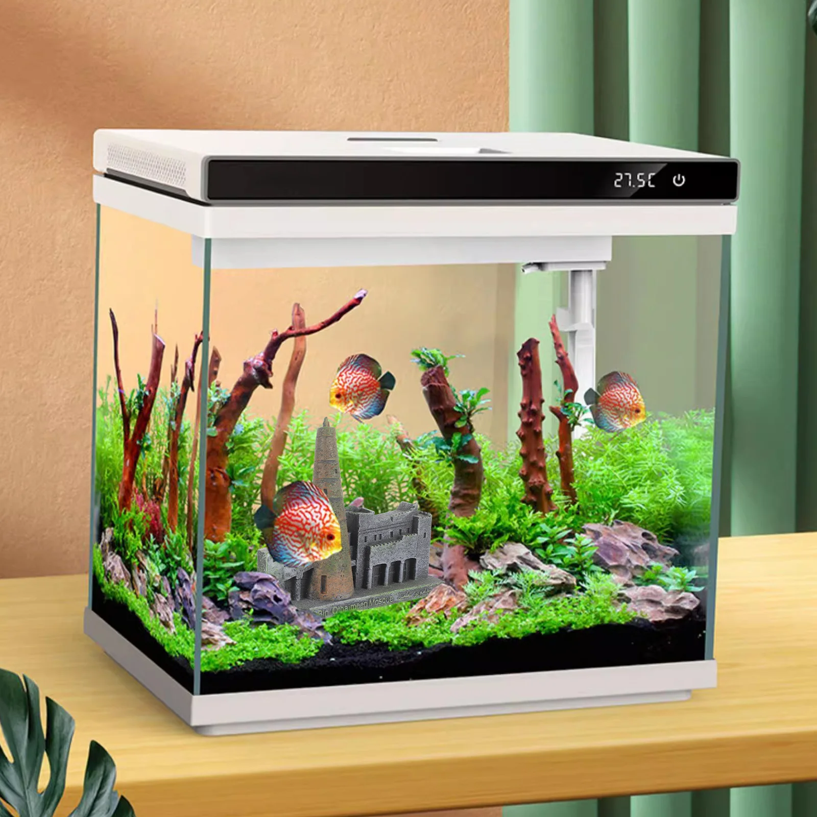 

Fish Tank Castle Resin Decoration Vintage Aquarium Ornament Compact Stable Base Fish Tank Landscape Decoration