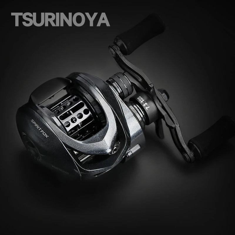 TSURINOYA SPIRIT FOX 50 Baitcasting Fishing Reel Brass Gear 7.3:1 Ultra-light Smooth Finesse System Long Casting Versatile Wheel