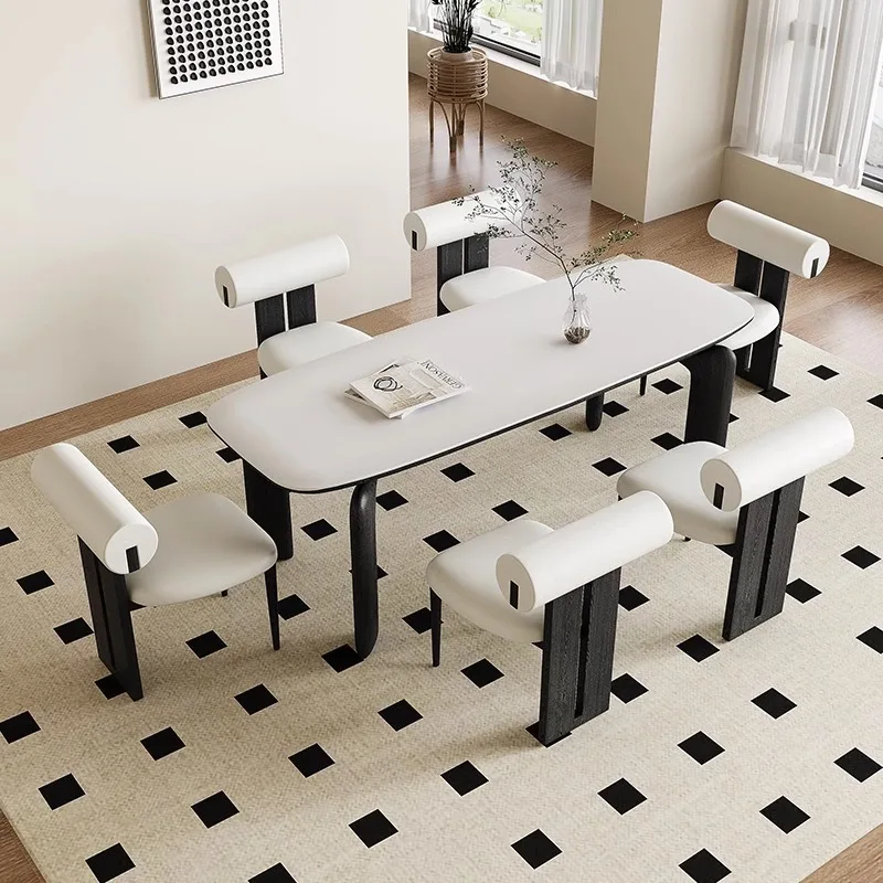 Retro, French, Cream Style, Solid Wood, Dining Table and Chairs, Combination, Modern, Minimalist, Household