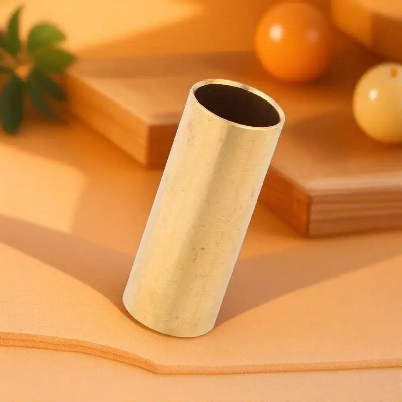 

1pc Brass Guitar Slide Universal Metal Finger Sleeve For Electric Bass Smooth Sustain Bright Sound Intonation Instrument