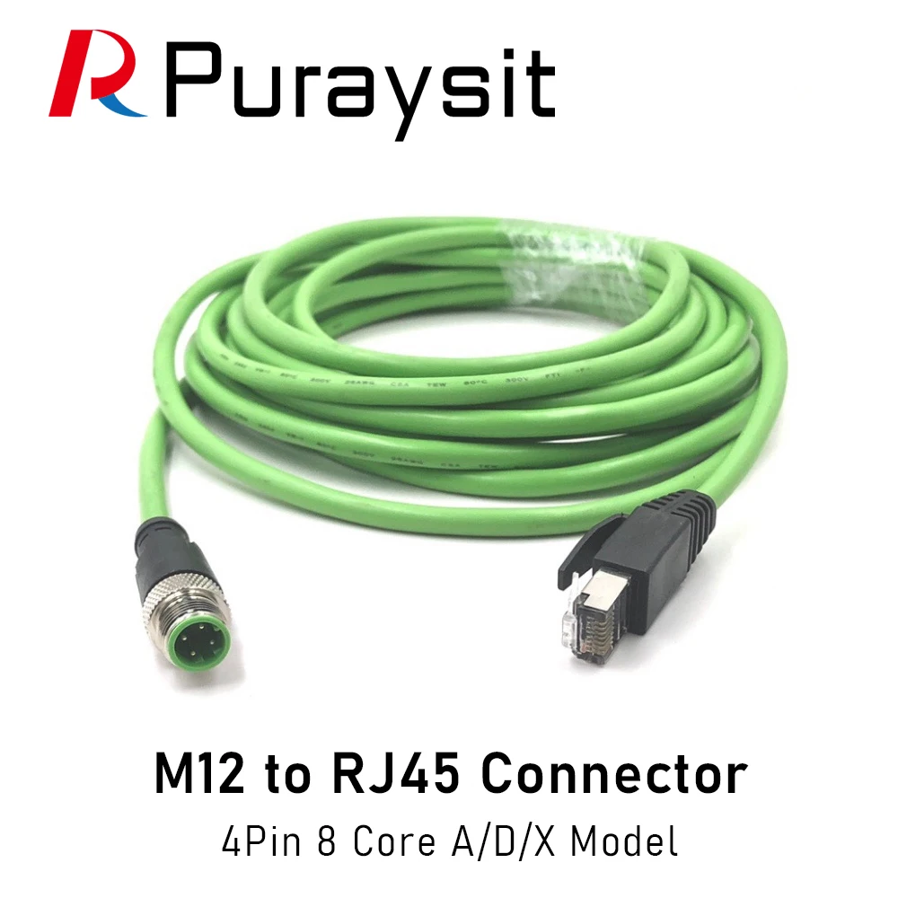 

M12 to RJ45 connector Network RJ45 Connector Straight bent 4Pin 8Core A/D/X Sensor High Flexibility Shielded Network Cable